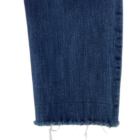 L'AGENCE DARK WASH FRAYED ANKLE DENIM JEANS - Picture 6 of 8